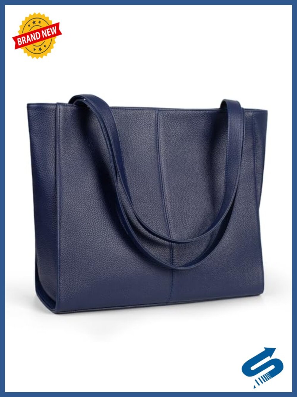 Genuine Leather Tote Bag Women 14" Laptop Work Travel Purse